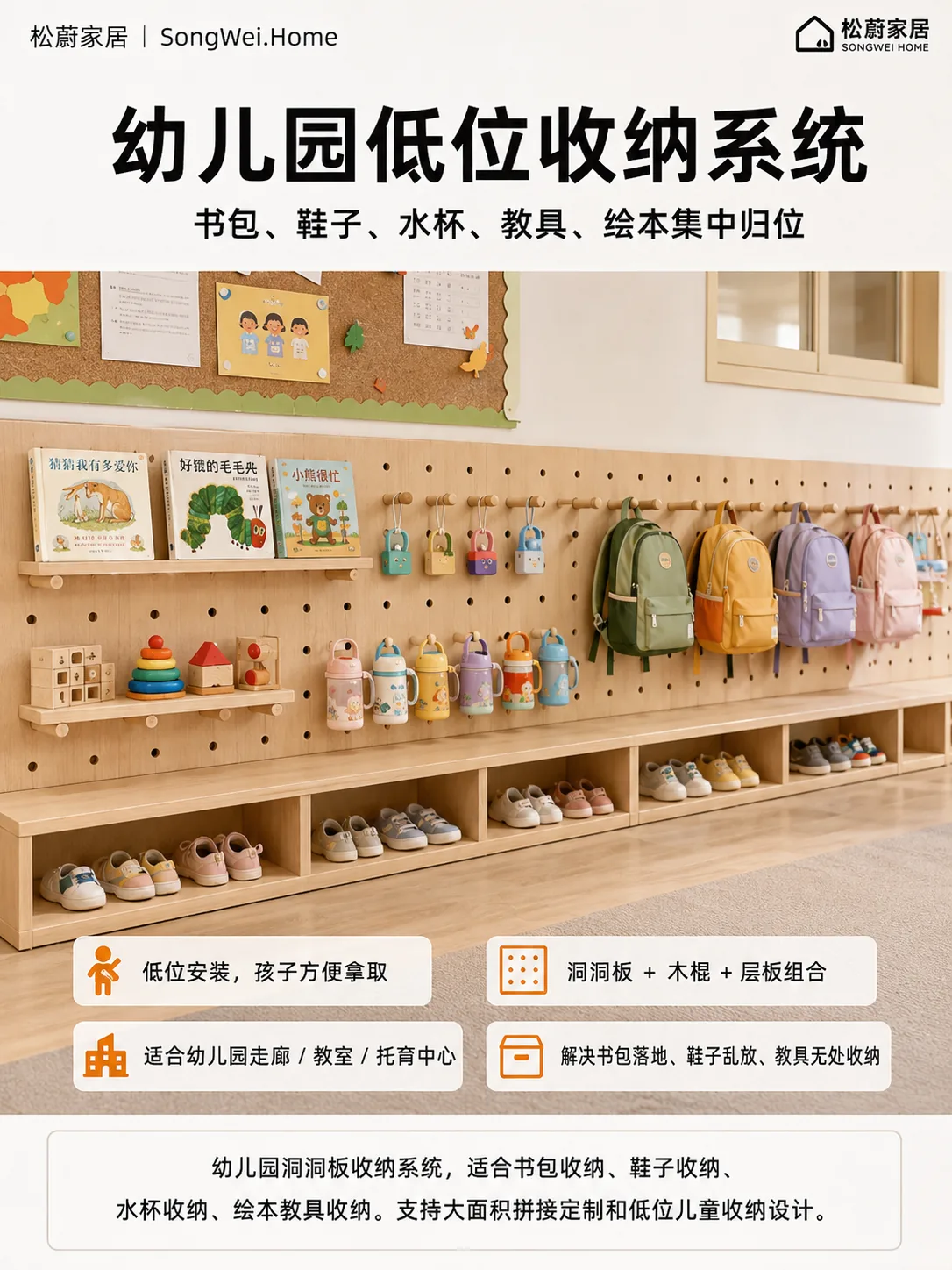松蔚洞洞板配件详情页 - 幼儿园收纳
